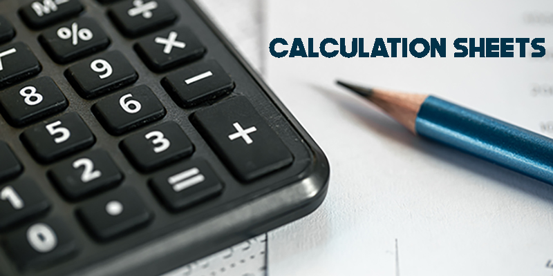 Calculation sheet