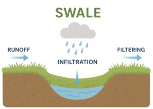 swale for runoff pollution